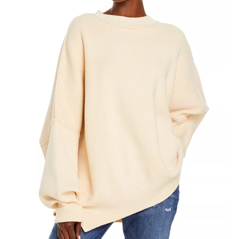 Free People Tunic Sweater Color Ivory Size L